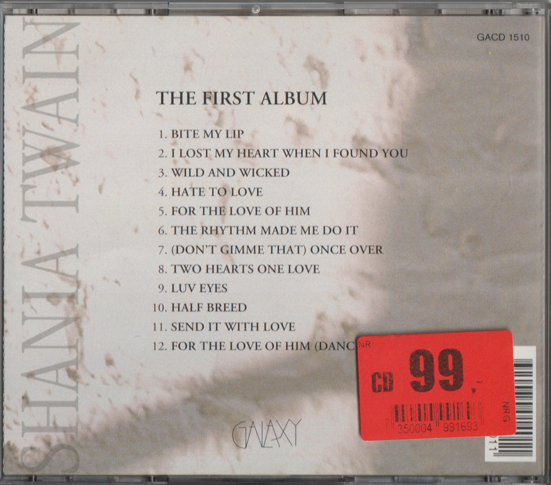 Shania Twain - Shania Twain (The First Album). 1993. CD.