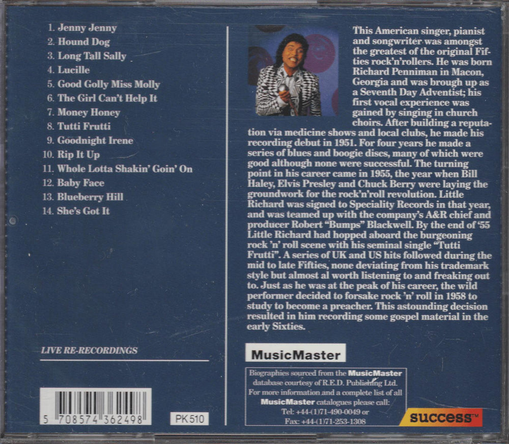 Little Richard - Live: Tutti Frutti and Other Hits. CD.