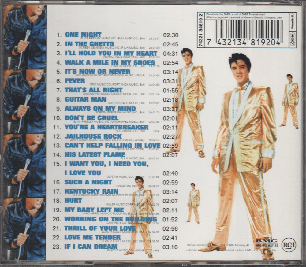 Elvis Presley - Norske Favoritter. 1997. CD.