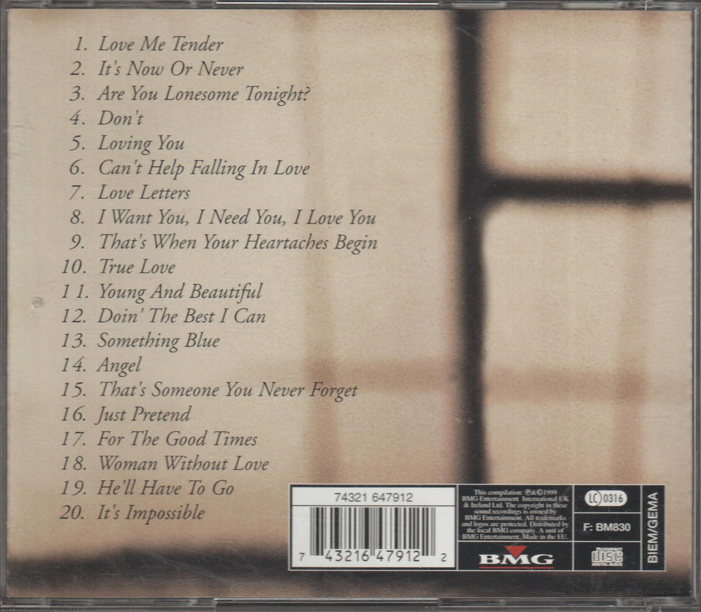 Elvis Presley - Love Songs. CD.