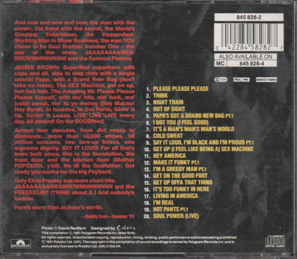 James Brown - Sex Machine: The Very Best Of James Brown. 1991. . CD.