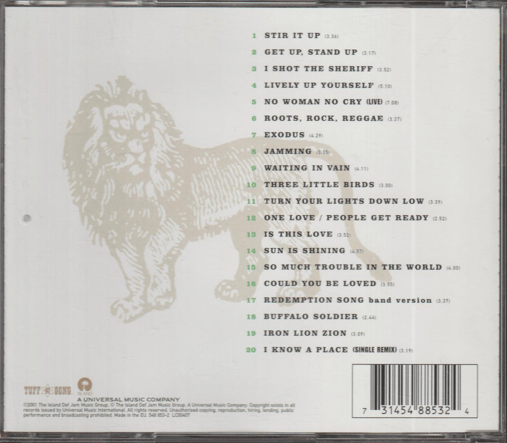 Bob Marley & The Wailers - One Love: The Very Best Of. 2001. . CD.
