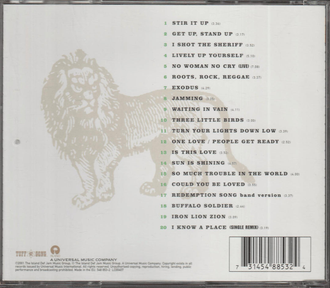 Bob Marley & The Wailers - One Love: The Very Best Of. 2001. . CD.