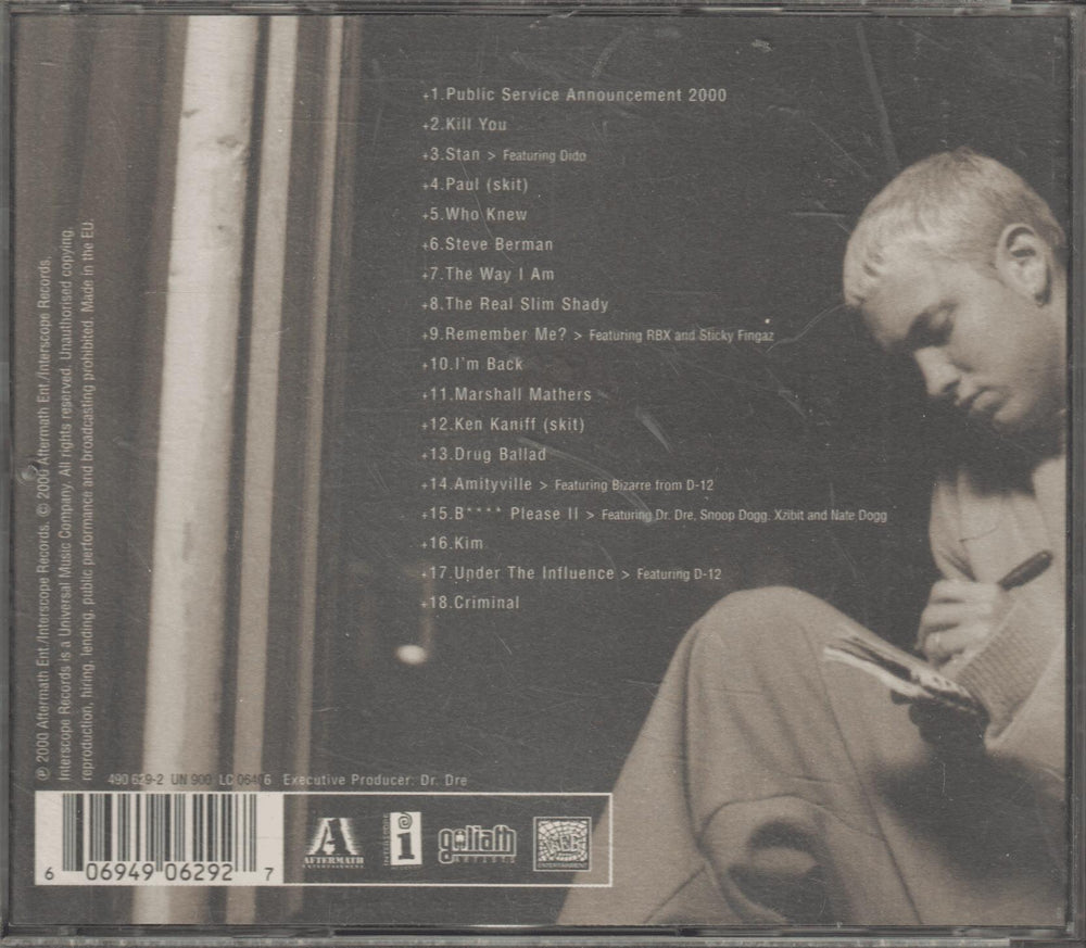 Eminem - The Marshall Mathers LP. 2000. . CD.