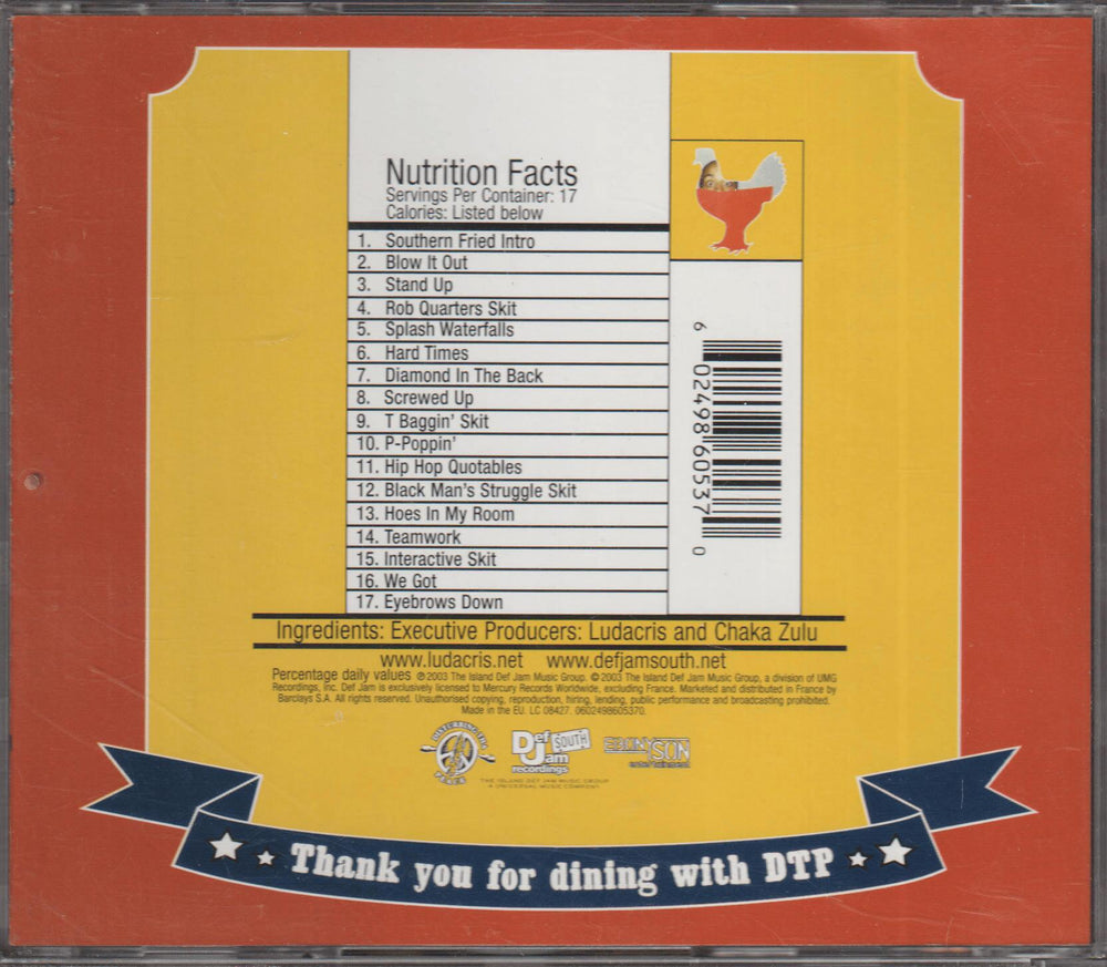 Ludacris - Chicken & Beer. 2003. . CD.