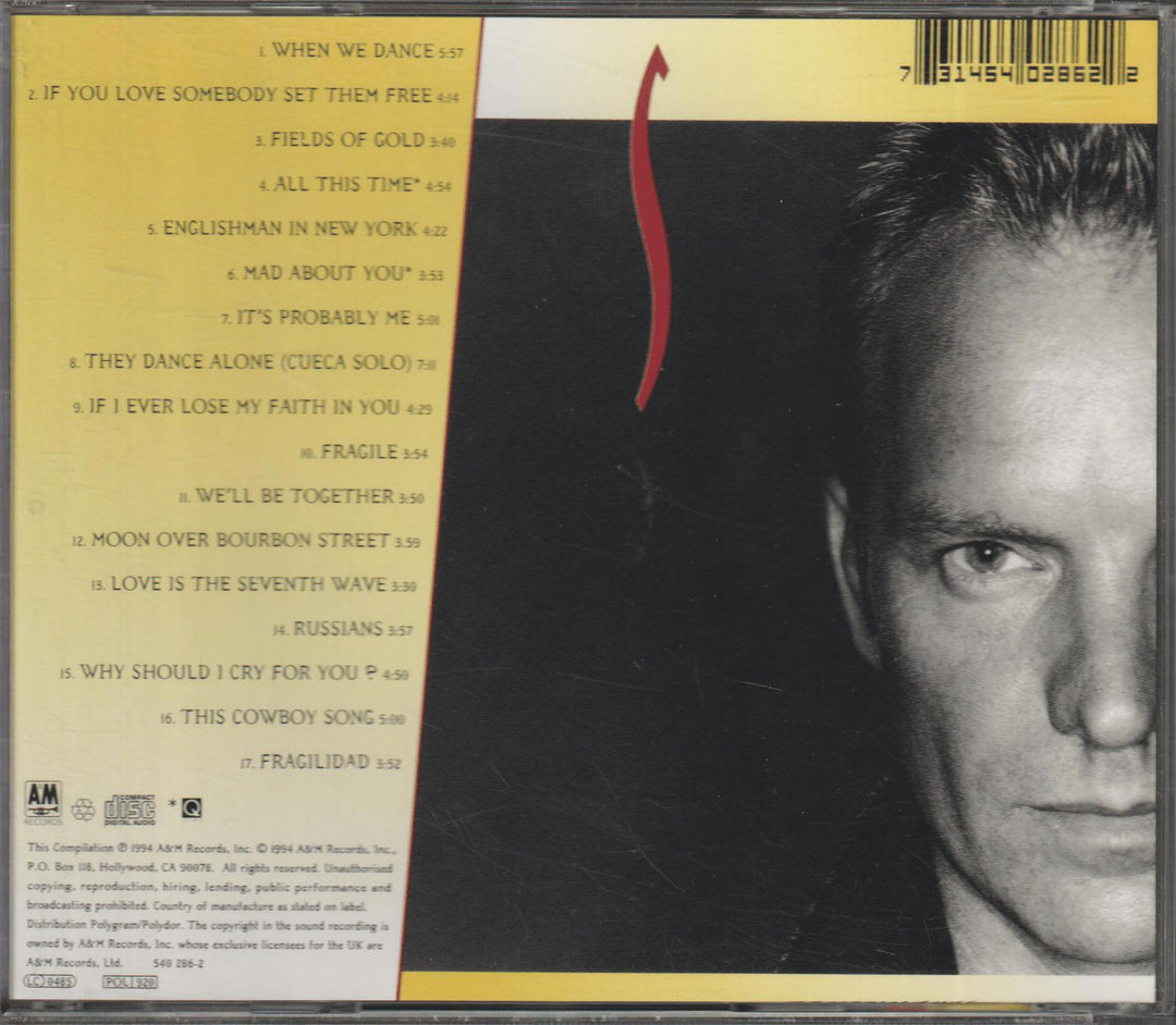 Sting - Fields Of Gold: The Best Of Sting 1984-1994. 1994. . CD.