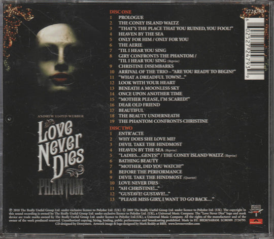 Andrew Lloyd Webber - Love Never Dies (Original Cast Recording). 2010. . CD.