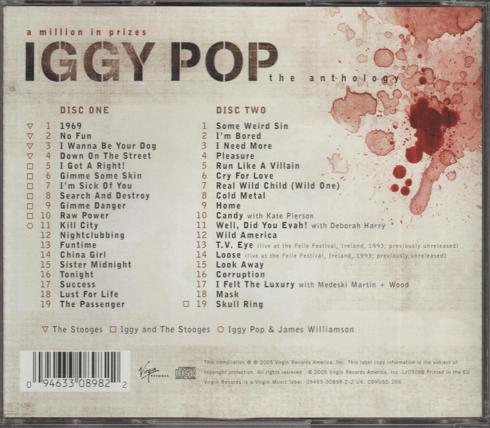 Iggy Pop - A Million In Prizes: The Anthology. 2005. . CD.