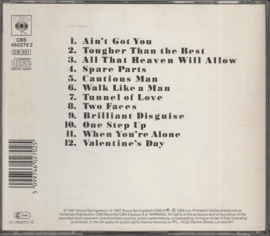 Bruce Springsteen - Tunnel of Love. 1987. . CD.