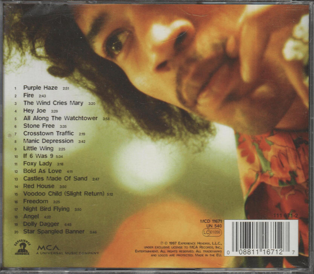 Jimi Hendrix - Experience Hendrix: The Best of Jimi Hendrix. 1997. . CD.