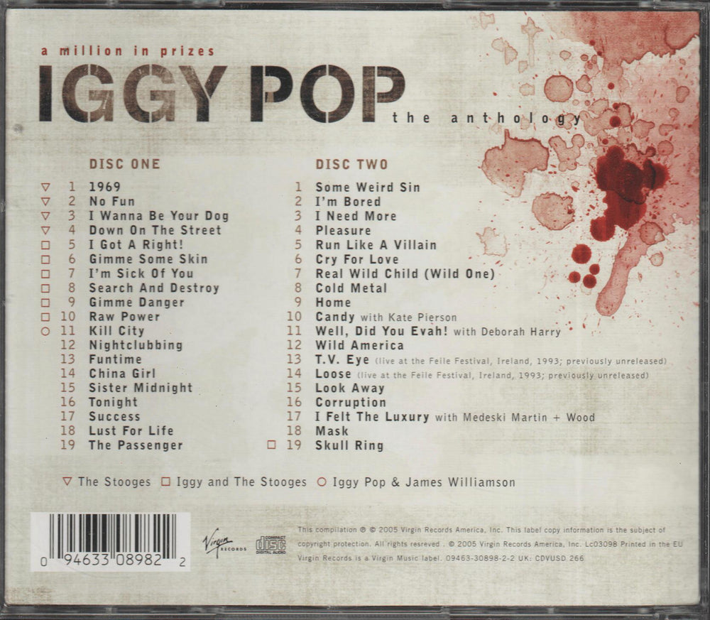 Iggy Pop - A Million in Prizes: The Anthology. 2005. . CD.