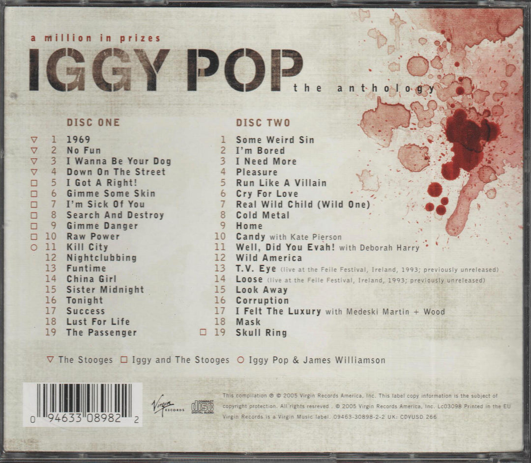 Iggy Pop - A Million in Prizes: The Anthology. 2005. . CD.