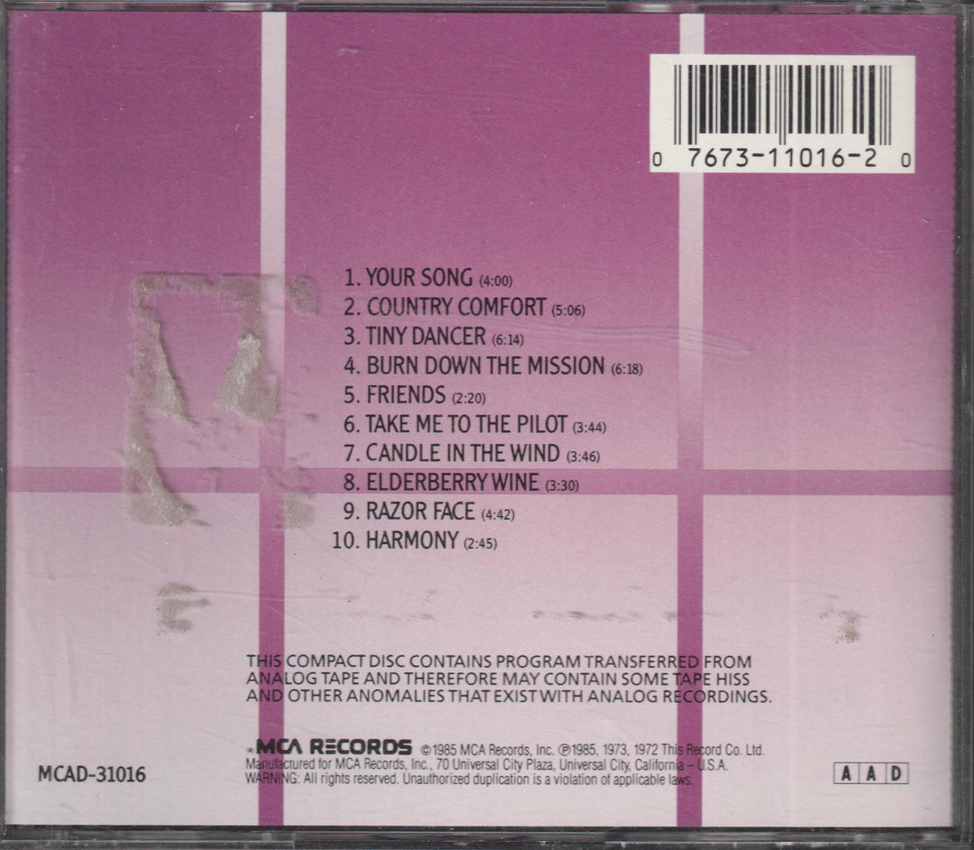 Elton John - Your Songs. 1985. . CD.