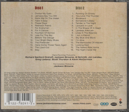 Jackson Browne - The Very Best of Jackson Browne. 2004. . CD.