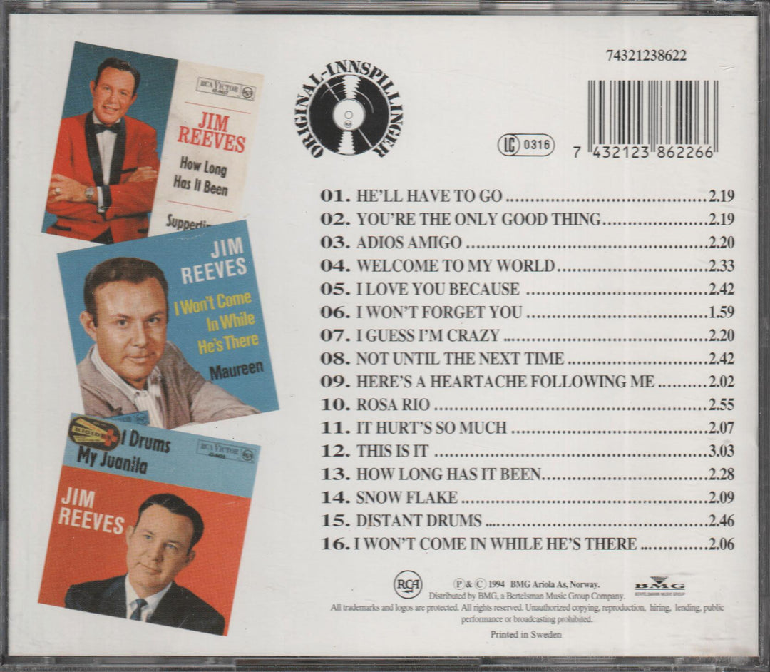 Jim Reeves - Norske hits. 2002. . CD.