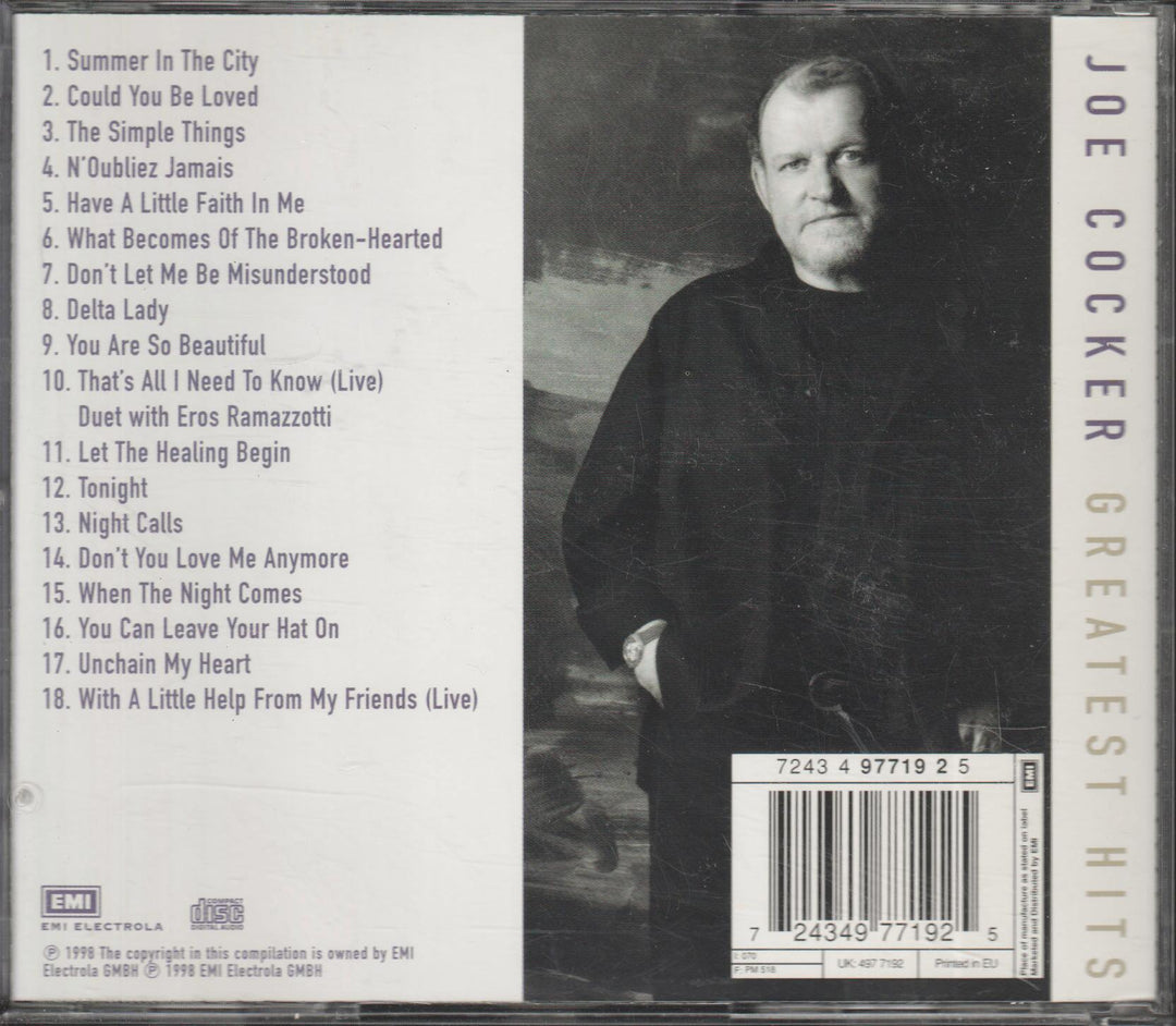 Joe Cocker - Greatest Hits. 1998. . CD.