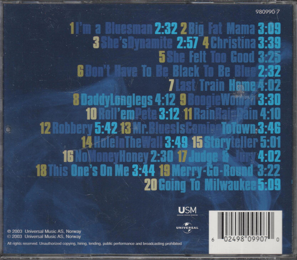 Reidar Larsen - Mr. Blues Is Coming To Town: The Very Best Of. 2003. . CD.