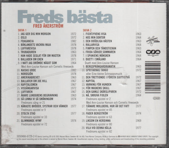 Fred Åkerström - Freds bästa. 2003. . CD.