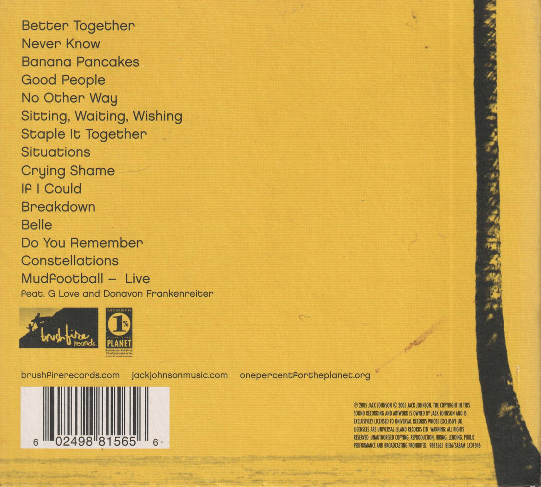 Jack Johnson - In Between Dreams (Special UK Edition). 2005. . CD.