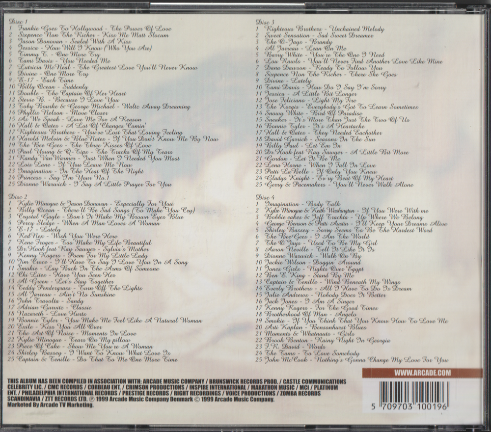 Forskjellige artister - Lovesongs Top 100 (4 CD). 2000. . CD.