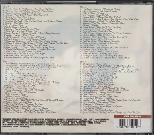 Forskjellige artister - Lovesongs Top 100 (4 CD). 2000. . CD.