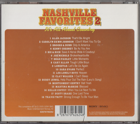 Forskjellige artister - Nashville Favorites 2: It's All About Country. 2004. . CD.