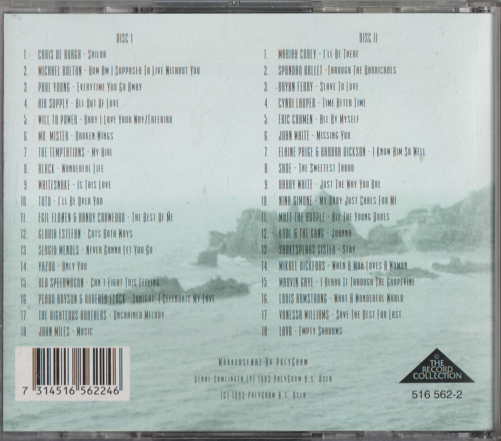 Forskjellige artister - The Love Song Collection 2 (2 CD). 1991. . CD.