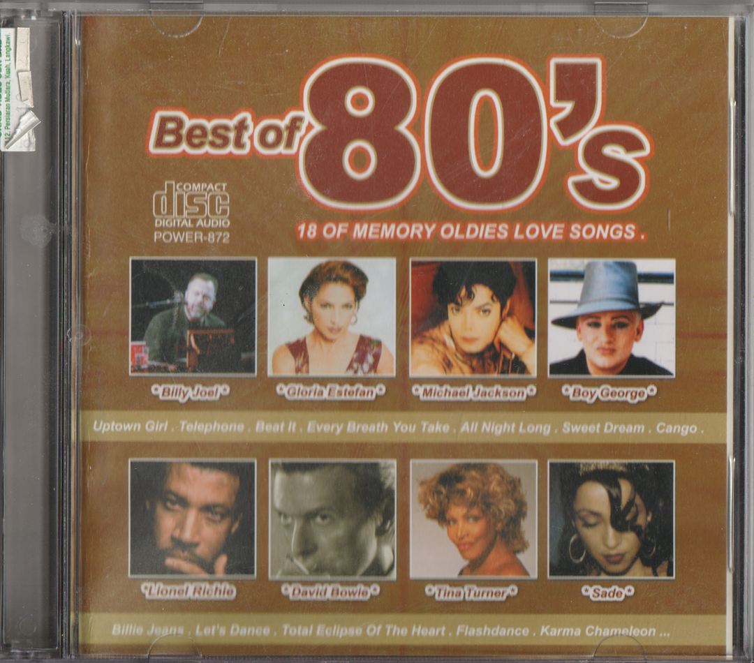 Forskjellige artister - Best of 80's: 18 of Memory Oldies Love Songs. 1998. . CD.