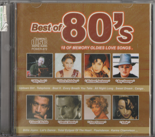 Forskjellige artister - Best of 80's: 18 of Memory Oldies Love Songs. 1998. . CD.