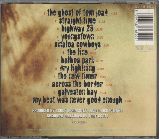 Bruce Springsteen - The Ghost of Tom Joad. 1995. . CD.