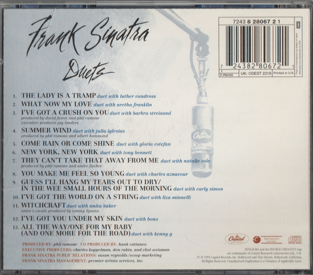 Frank Sinatra - Duets. 1993. . CD.
