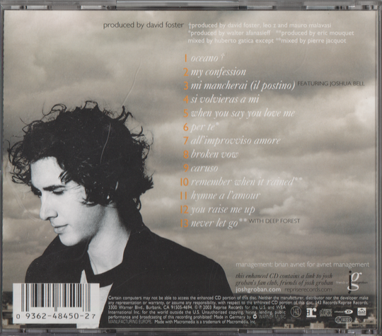 Josh Groban - Josh Groban. 2001. . CD.