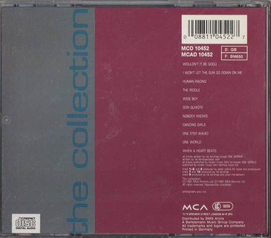 Nik Kershaw - The Collection (1991). CD.