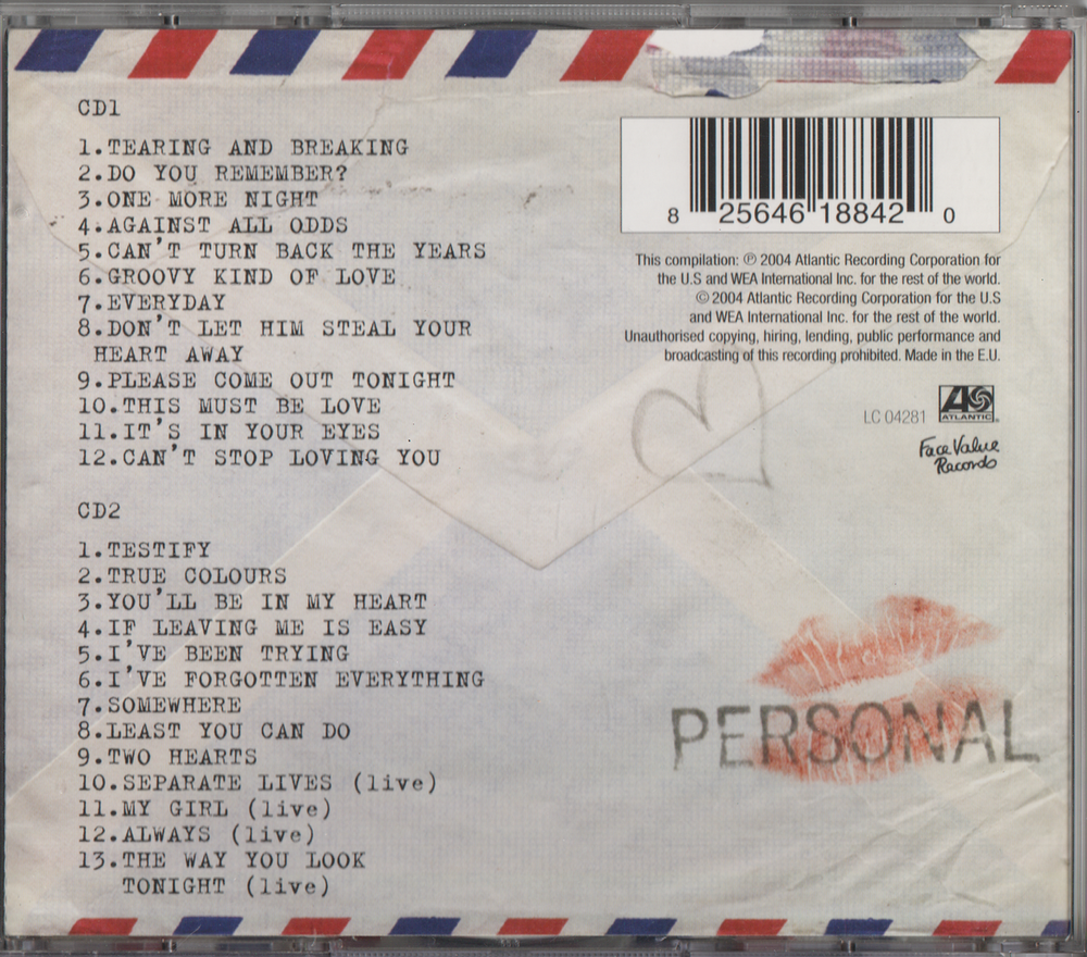 Phil Collins - Love Songs: A Compilation... Old and New (2004). CD.