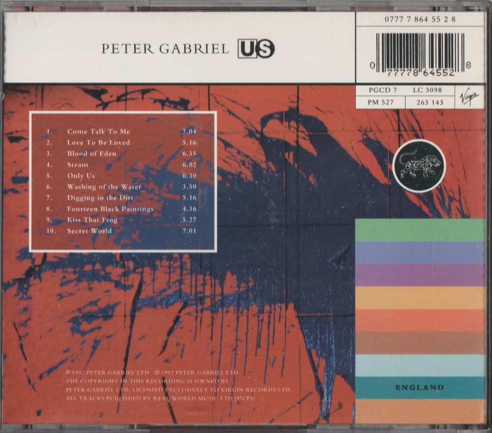 Peter Gabriel - Us (1992). CD.