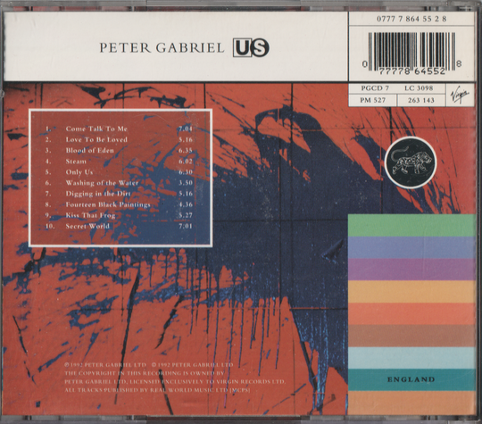Peter Gabriel - Us (1992). CD.