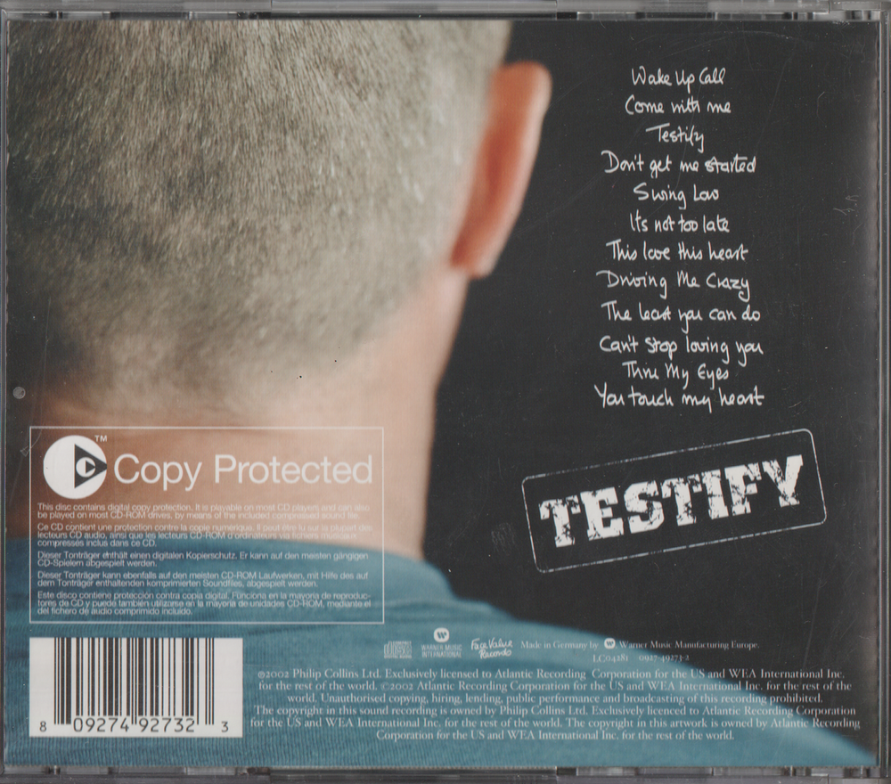 Phil Collins - Testify (2002). CD.