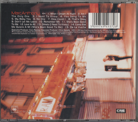 Marc Anthony - Marc Anthony (1999). CD.