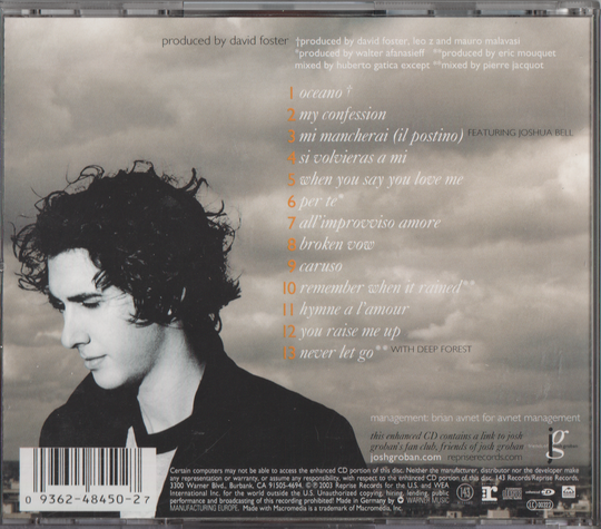 Josh Groban - Closer (2003). CD.