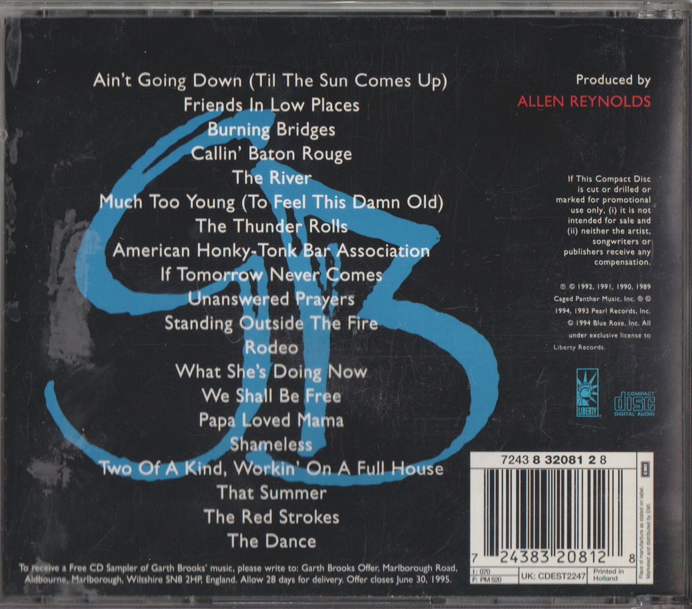 Garth Brooks - The Hits (1994). CD.