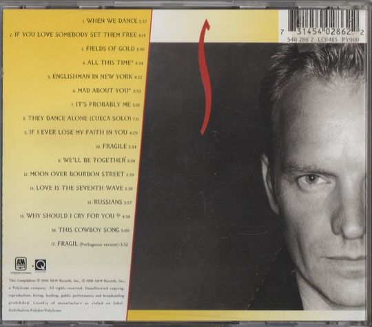 Sting - Fields of Gold: The Best of Sting 1984-1994 (1994). CD.