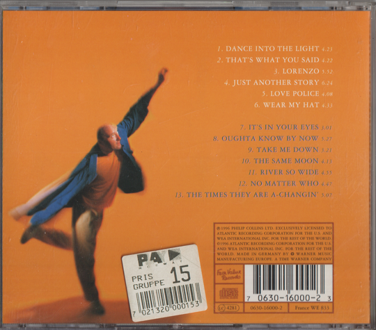 Phil Collins - Dance Into the Light (1996). CD.