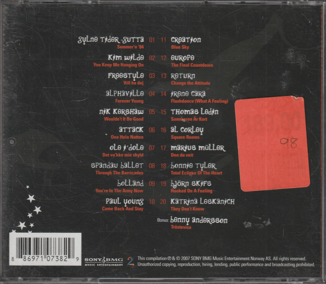 Gylne Tider - 80-tallets Største Hits 2 (2007). CD.