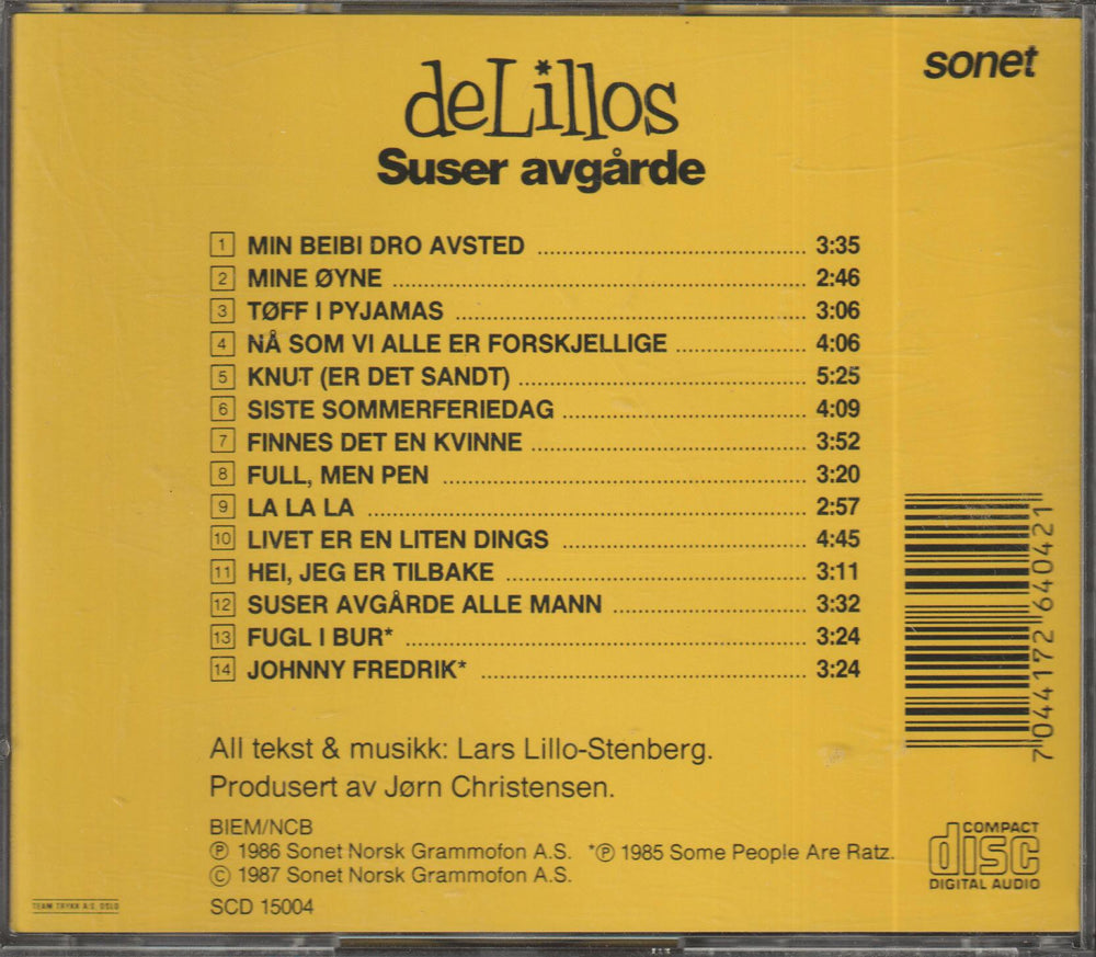 deLillos - Suser avgårde (1986/Re-release). CD.