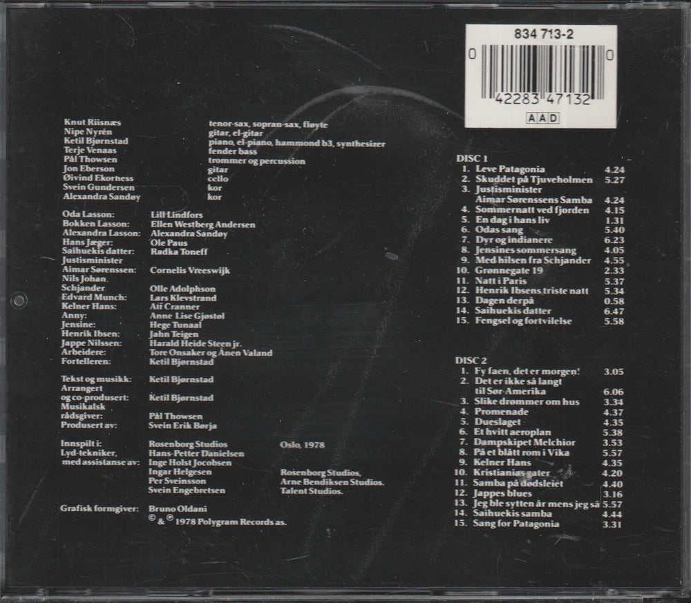 Ketil Bjørnstad - Leve Patagonia (1978/Re-release). CD.