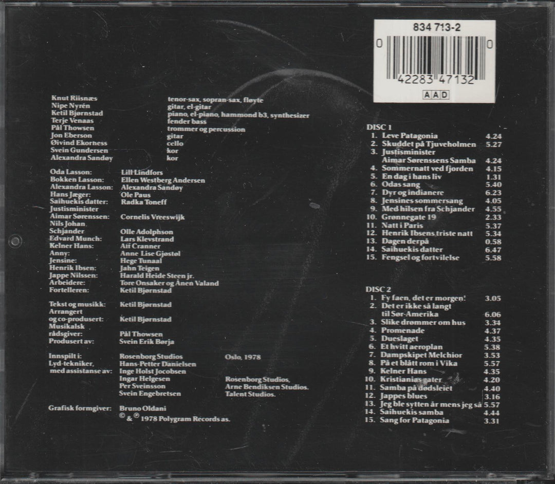 Ketil Bjørnstad - Leve Patagonia (1978/Re-release). CD.