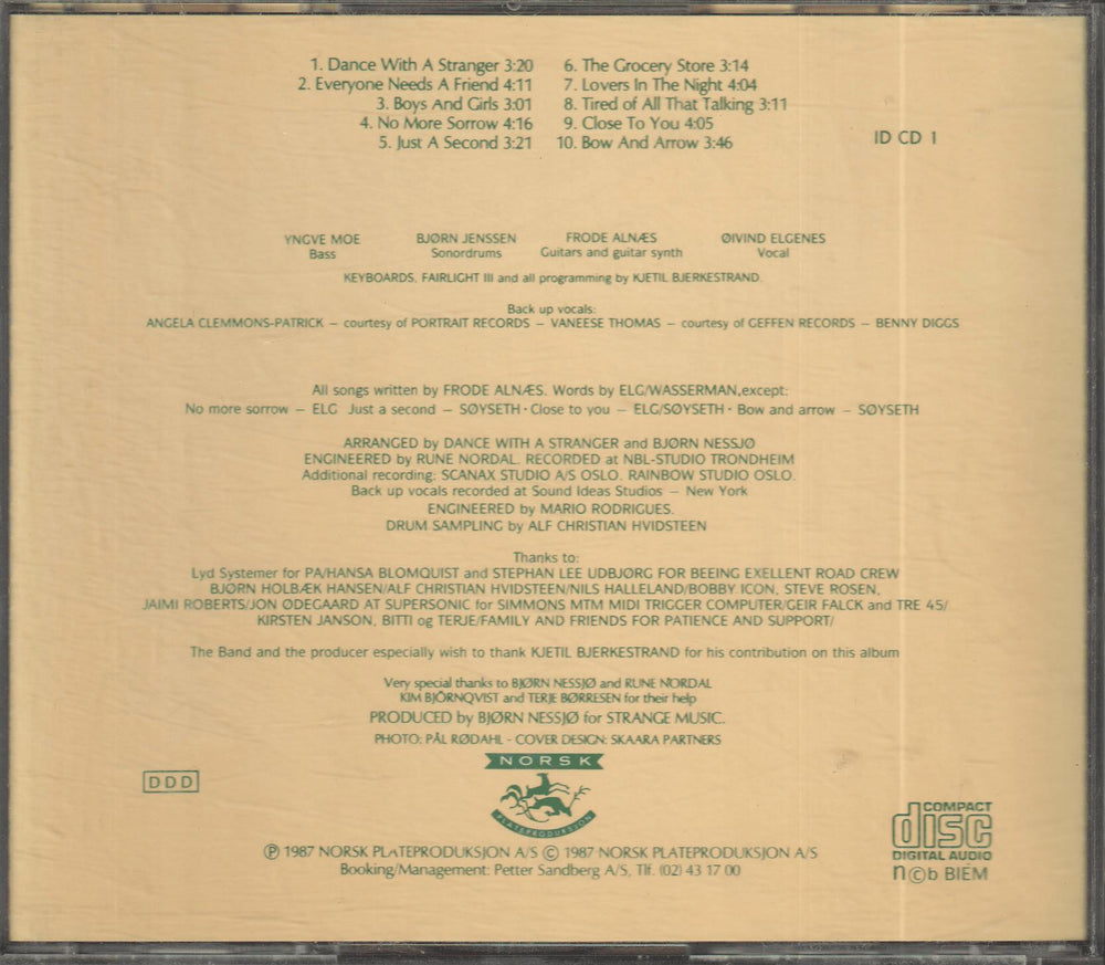 Dance with a Stranger - Dance with a Stranger (1987). CD.