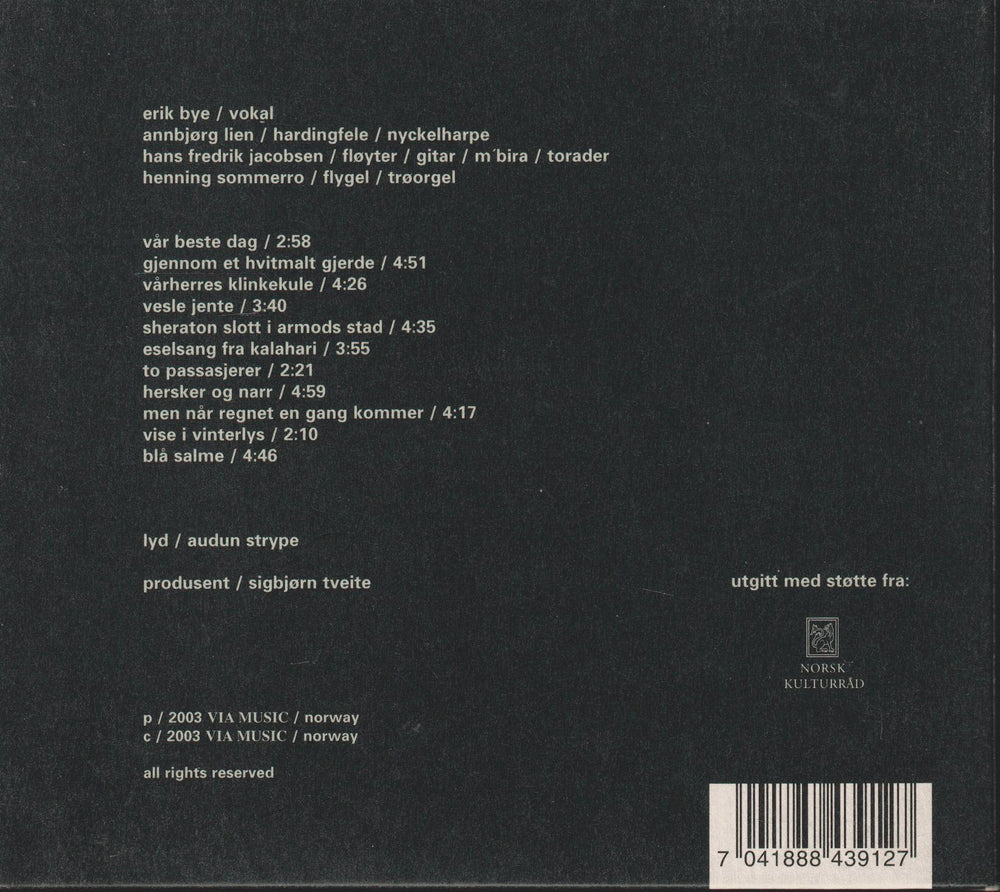 Erik Bye - Støv og stjerner (2003). CD.