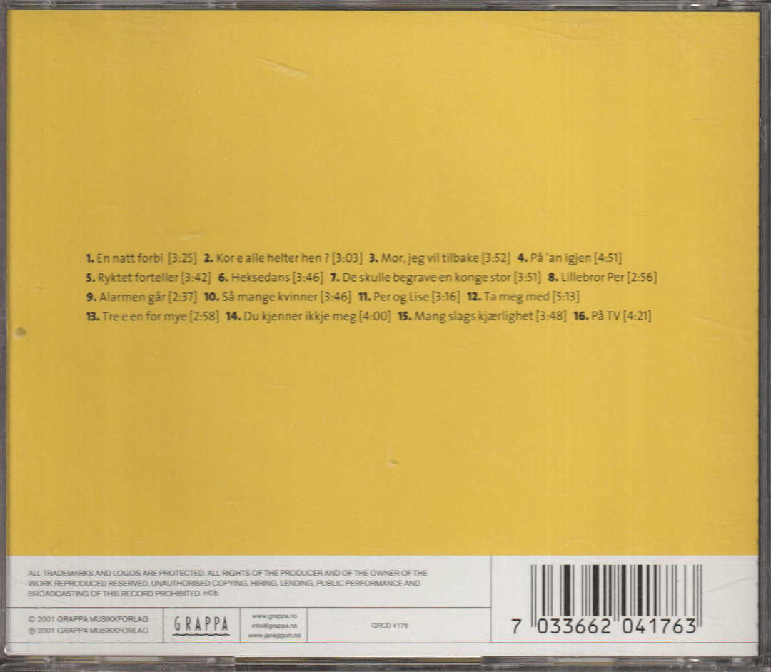 Jan Eggum - Ekte Eggum: Jan Eggums beste sanger (2001). CD.
