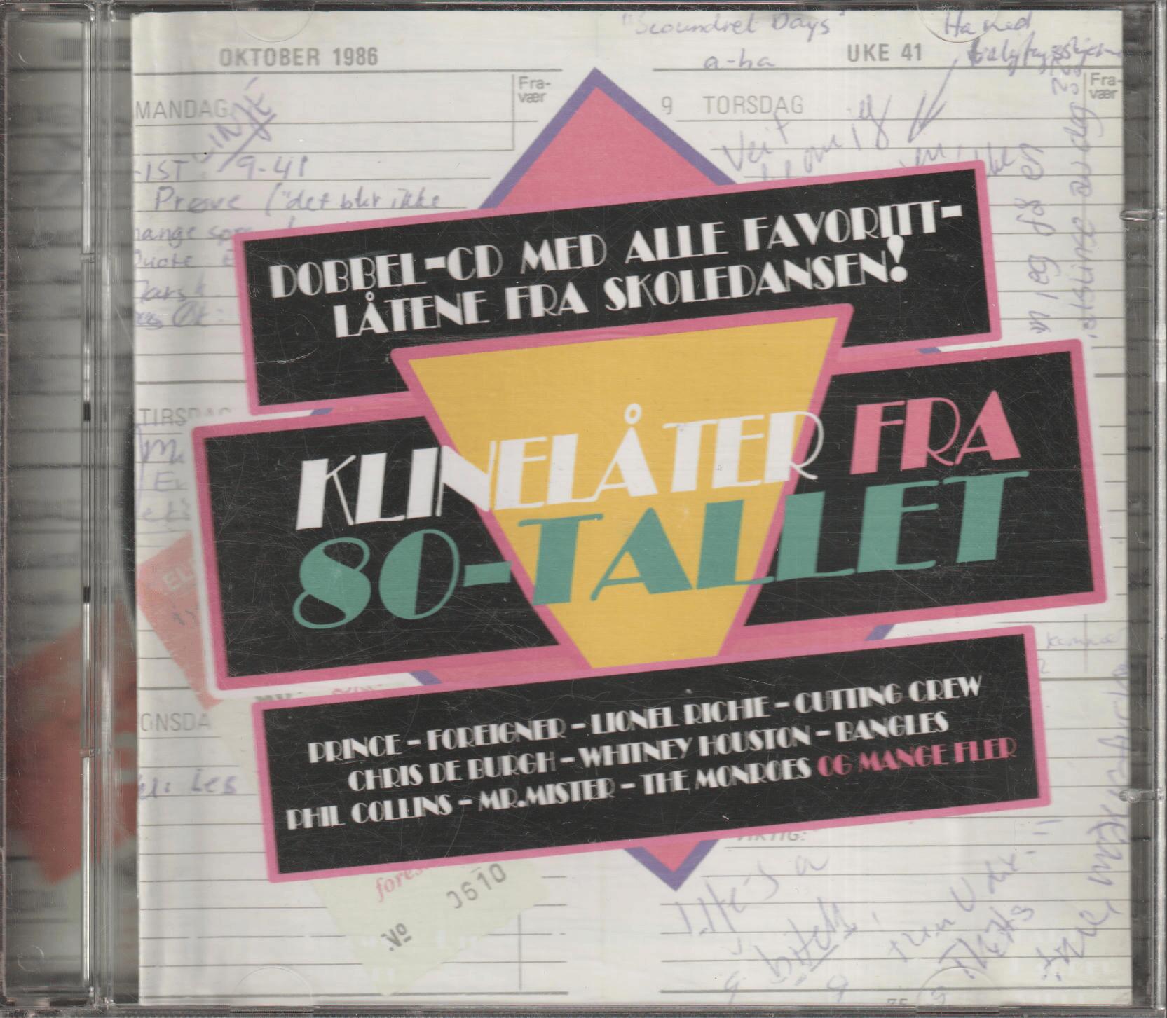 Diverse artister - Klinelåter fra 80-tallet (2CD). 1999. . CD.